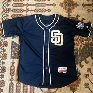 Cool Base Authentic Collection San Diego Padres Navy/White Short-Sleeve Jersey